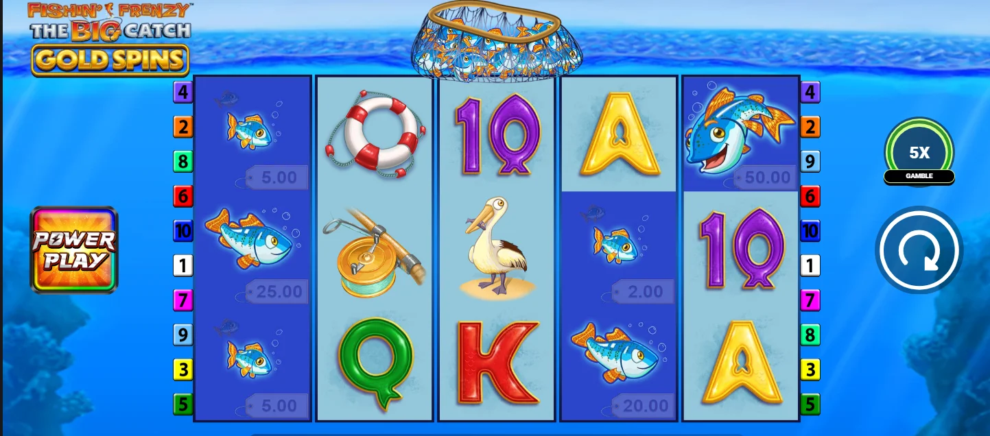 Fishin' Frenzy The Big Catch Gold Spins free spins feature screenshot